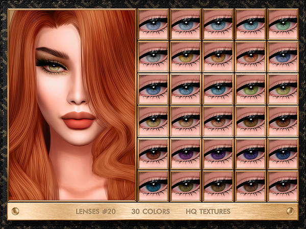 Sims 4 — LENSES #20 by Jul_Haos — - CATEGORY: CUSTOM MAKEUP - COLORS: 30 - HQ TEXTURES - CUSTOM THUMBNAILS