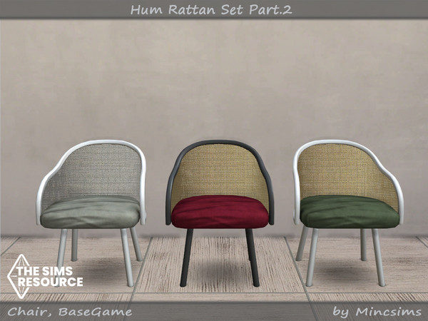 Sims 4 — Hum Rattan Chair by Mincsims — a part of Hum Rattan Set. 9 swatches