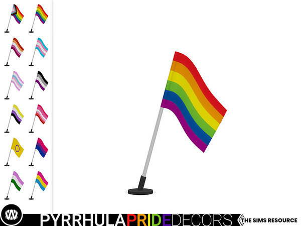 Sims 4 — Pyrrhula Pride Tabletop Flag by wondymoon — - Pyrrhula Pride Decorations - Pride Tabletop Flag - Wondymoon|TSR -