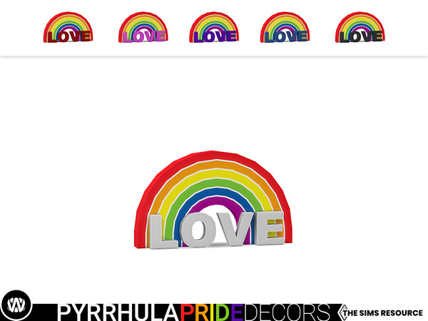 Sims 4 — Pyrrhula Pride Tabletop Rainbow by wondymoon — - Pyrrhula Pride Decorations - Pride Tabletop Rainbow -