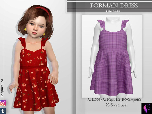 Sims 4 — Forman Dress by KaTPurpura — Dress for infants, comfortable and cool for those first days of summer, -Compatible