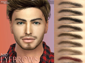 Sims 4 — Eyebrows N87 by MagicHand — Rounded male eyebrows in 12 colors - HQ compatible. Preview - CAS thumbnail Pictures