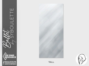 Sims 4 — Ballet - Full wall tileable mirror (tall) by Syboubou — This mirror is 2 tiles large and full wall height (for