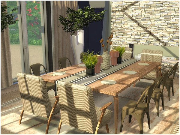 Sims 4 — Dining 01 by lotsbymanal — A small modern dining room..