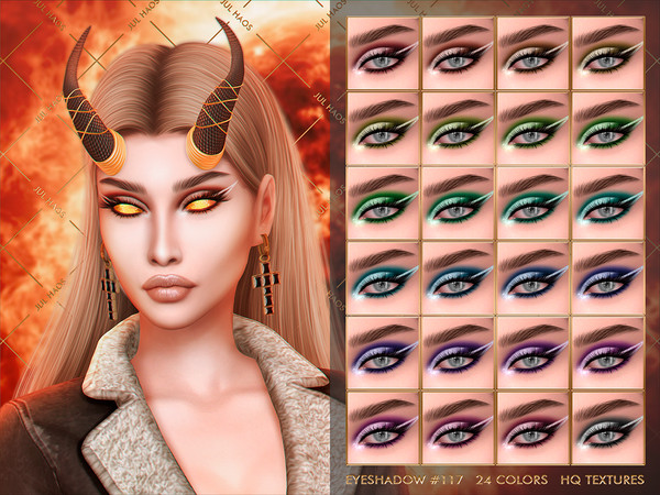 Sims 4 — [PATREON] EYESHADOW #117 by Jul_Haos — - CATEGORY: EYESHADOW - COLORS: 24 - SLIDERS COMPATIBLE - GENDER: FEMALE