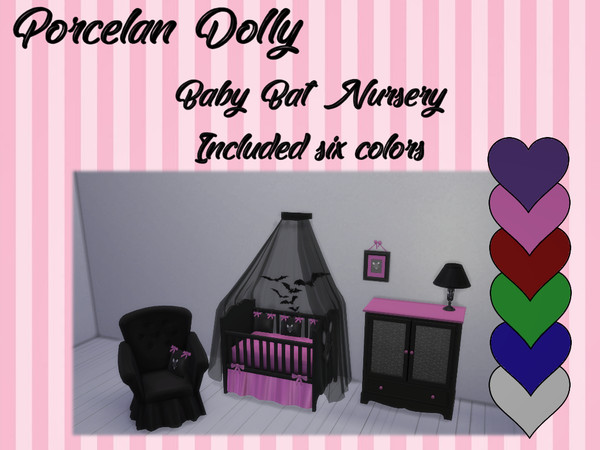 Sims 4 — Baby Bat Nursery by PorcelanDolly — A cute goth nursery set for your sims 4 babies.