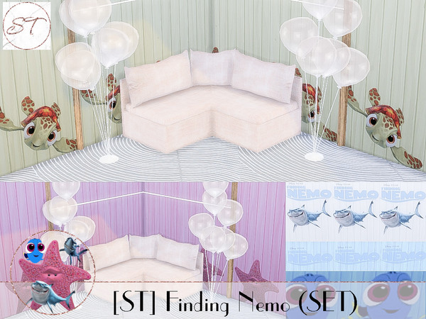 Sims 4 — Finding Nemo (SET) xo by SugaredTerror — Squirt, Peach, Baby Dory, Bruce & Chum. xo