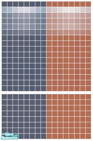 Sims 2 — Ascension Tile Set by s00z — Two tiled walls with coordinating floors.