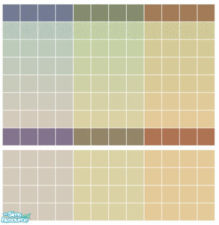 Sims 2 — Wind Tile Set by s00z — Three tiled walls with coordinating floors.