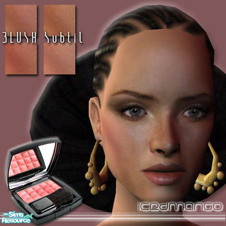 Sims 2 — Blush Subtil Set by IcedMango — 4 Blushes - realistic Skin texture on cheek and forehead - 2 Pink and 2 Brown