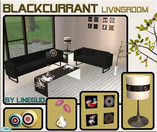 Sims 2 — Blackcurrant livingroom by linegud — This set is a recolor set of my Blackberry living room set, so those meshes