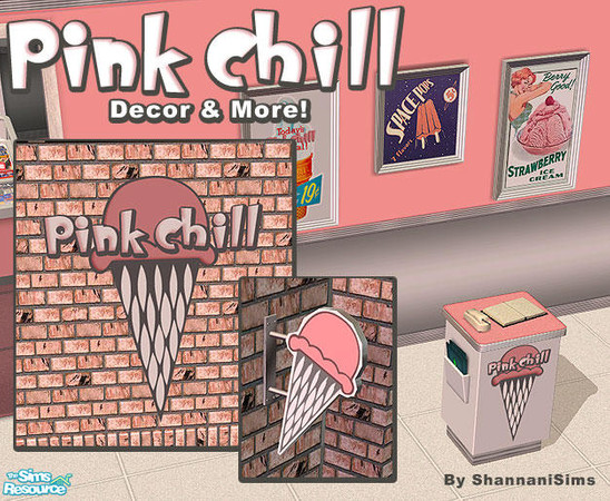 Sims 2 — Pink Chill - Decor and More by Shannanigan — Decorative necessities for the "Pink Chill" Ice Cream