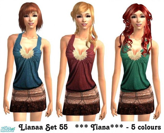 Sims 2 — Set 55 Tiana by Lianaa — Tiana - mini skirt with casual top