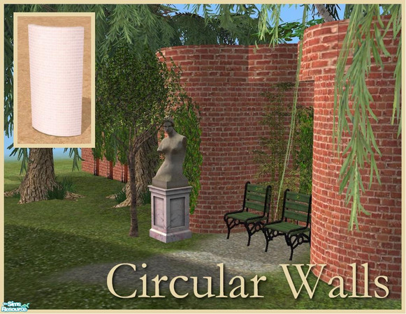 Sims 2 — Curved Wall in White London Brick by Cyclonesue — A recolour of the curved wall mesh (column). Also recolours