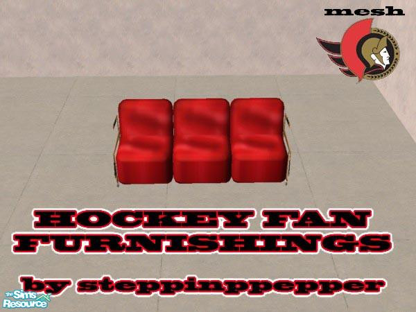 Sims 2 — Hockey Fan Furnishings - Sofa by steppinpepper — Part of Hockey Fan Furnishing Set. This file is a master file,