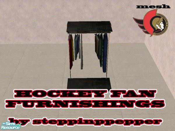 Sims 2 — Hockey Fan Furnishings - Clothes Rack by steppinpepper — Part of Hockey Fan Furnishings Set.