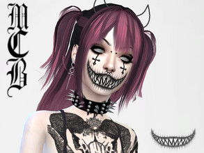 Sims 4 — Monster Mouth Makeup by MaruChanBe2 — Scary monster mouth for your all sims! Suitable for toddlers to elders and