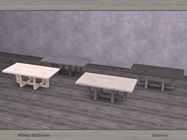 Sims 4 — Wilma Bedroom. Coffee Table by soloriya — Wooden coffee table. Part of Wilma Bedroom. 4 color variations.