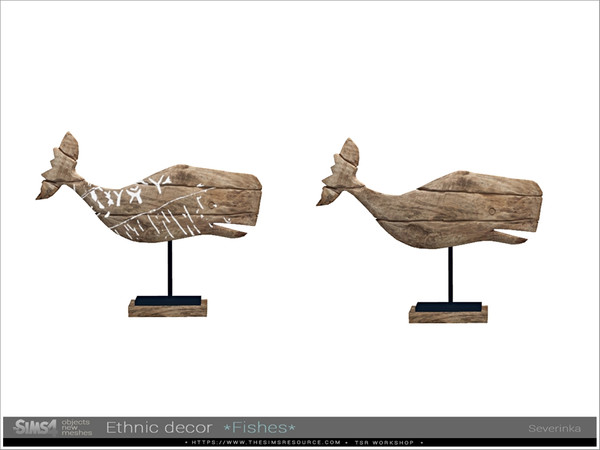 Sims 4 — Ethnic decor - fish v07 Whale by Severinka_ — Table wood sculpture v07 'Whale' From the set 'Ethnic decor' Build