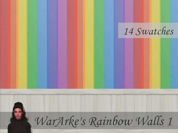 Sims 4 — Rainbow Walls 1 by WarArke — Colourful walls in all the colours of the rainbow and their blended combinations.