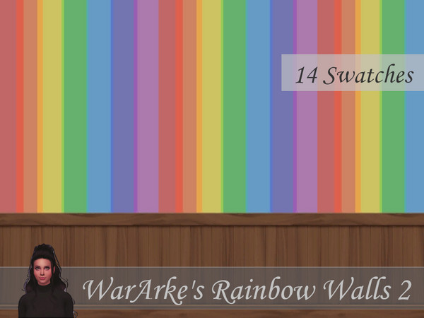 Sims 4 — Rainbow Walls 2 by WarArke — Colourful walls in all the colours of the rainbow and their blended combinations.