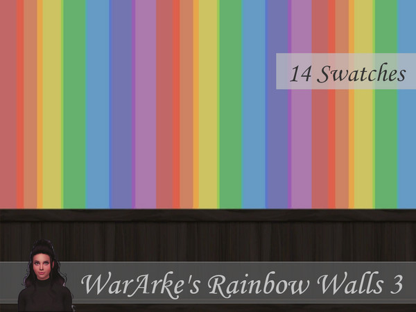 Sims 4 — Rainbow Walls 3 by WarArke — Colourful walls in all the colours of the rainbow and their blended combinations.