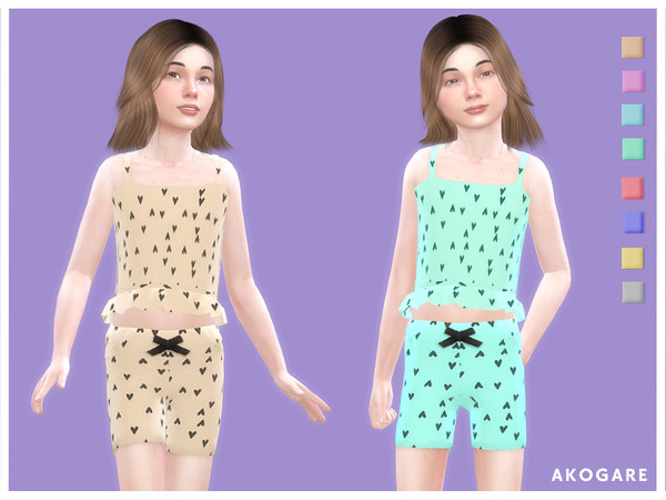 Sims 4 — Akogare Top No.41 by _Akogare_ — Akogare Top No.41 - 8 Colors - New Mesh (All LODs) - All Texture Maps - HQ