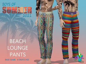 Sims 4 — SimmieV BoS Beach Lounge Pants by SimmieV — At the beach or just lounging around the house, these eight lounge