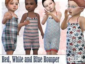 Sims 4 — Red White and Blue Romper - Needs EP Island Living by Pelineldis — The perfect romper to celebrate 4th of July