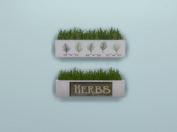 Sims 4 — Duck Egg Blue Farmhouse Kitchen Herb Planter by seimar8 — Maxis match duck egg blue farmhouse kitchen herb