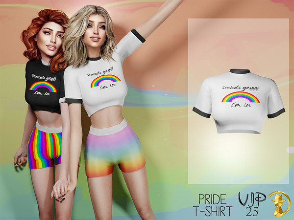 Sims 4 — [PATREON] (Early Access) PRIDE T-shirt VIP25 by Daph's — 10 Swatches Compatible with HQ mod Works with all of