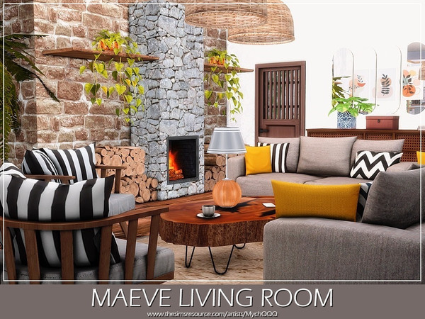 Sims 4 — Maeve Living Room by MychQQQ — Value: $ 14,394 Size: 7x8