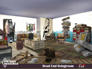 Sims 4 — Dead End livingroom by evi — Future or past? Who knows? The fact is that sims survived!