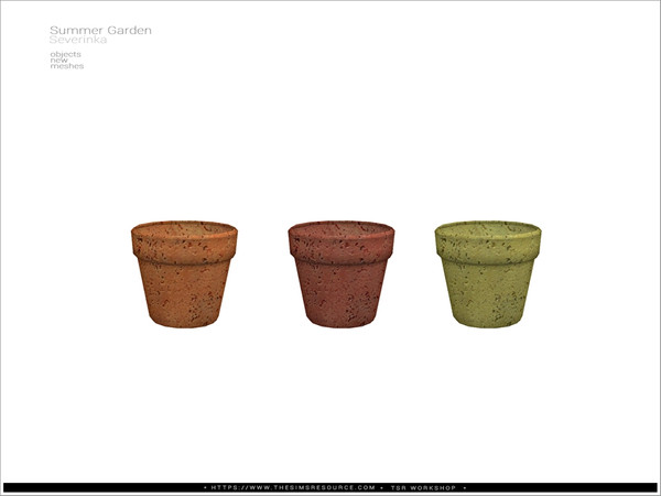 Sims 4 — Summer garden - flower pot by Severinka_ — Clay flower pot From the set 'Summer Garden' Build / Buy category: