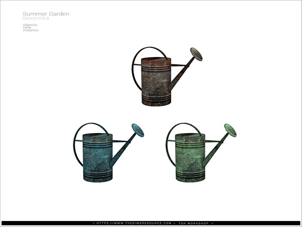 Sims 4 — Summer garden - watering pot med by Severinka_ — Old metall watering pot medium From the set 'Summer Garden'