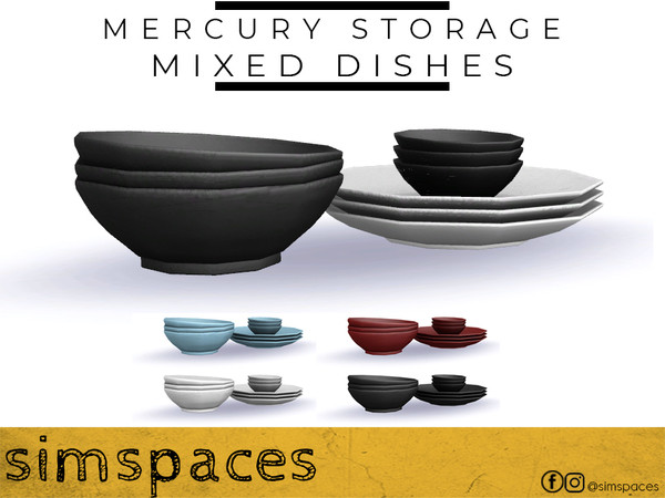 Sims 4 — Mercury Storage - mixed dishes by simspaces — Part of the Mercury Storage set: a set of mixed dishes that look