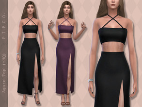 Sims 4 — Agate Top. by Pipco — A stylish crop top in 15 colors. Base Game Compatible New Mesh All Lods HQ Compatible