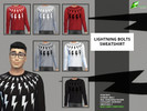 Sims 4 — Lightning Bolts Sweatshirt by htetmh2 — BASE GAME COMPATIBLE Standalone item 7 Swatches Male, Teen-Adult-Elder