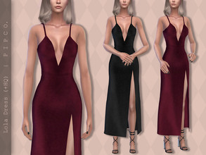 Sims 4 — Lola Dress. by Pipco — A seductive velvet dress in 10 colors. Base Game Compatible New Mesh All Lods HQ