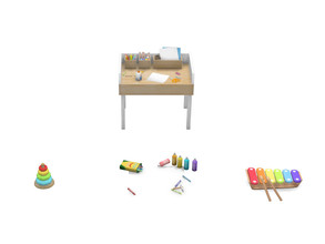 Sims 4 — [patreon] Toddler Creativity Pack by PandaSamaCC — A set of 4 functional toddler toys with custom animations.