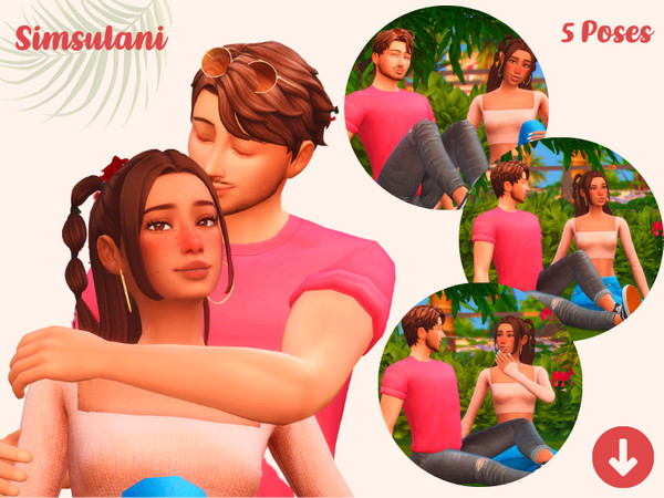 Sims 4 — Pose Pack Together in the park by Simsulani — Pose Pack - 7 Poses (Simsulani) To use the poses you need the Mod