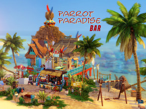 Sims 4 — 'Parrot Paradise' Bar by VirtualFairytales — A place to enjoy the sunny beach, have a cool drink and dance