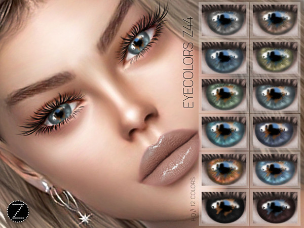 Sims 4 — EYECOLORS Z44 by ZENX — -Base Game -All Age -For Female -12 colors -Works with all of skins -Compatible with HQ