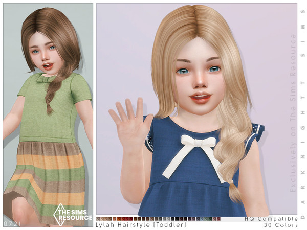 Sims 4 — Lylah Hairstyle [Toddler] by DarkNighTt — Lylah Hairstyle for your sweet little ladies. 30 colors (20 Base