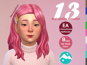 Sims 4 — Child SnowyEscape Hair Recolor Set by jeisse197 — Category : 13 Hair Recolor - 9 EA Adult Match Colors In Age :