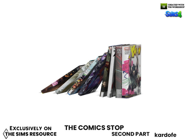 Sims 4 — The Comics Stop_Books by kardofe — Group of hardback comics 