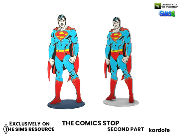 Sims 4 — The Comics Stop_Cardboard figure by kardofe — Cardboard superman silhouette, decorative, in two different