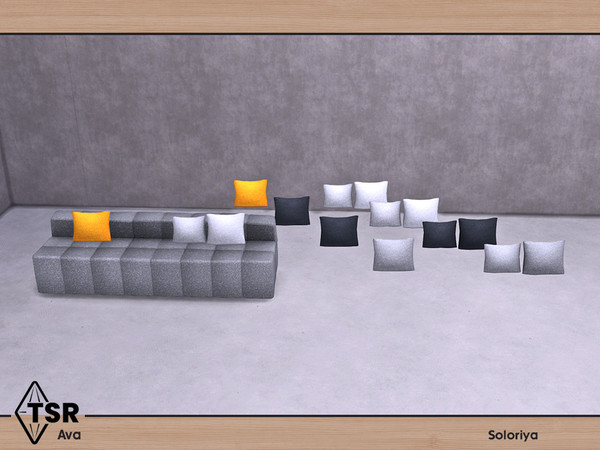 Sims 4 — Ava. Sofa Pillows by soloriya — Sofa pillows. Part of Ava set. 4 color variations. Category: Decorative -