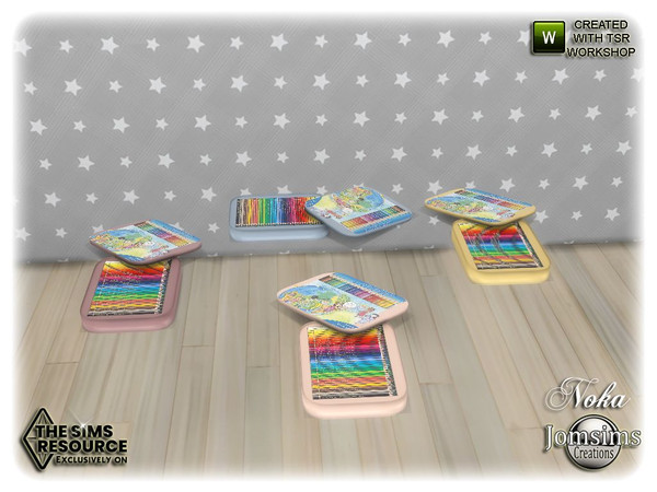 Sims 4 — Noka Kids bedroom colored pencils deco by jomsims — Noka Kids bedroom colored pencils deco