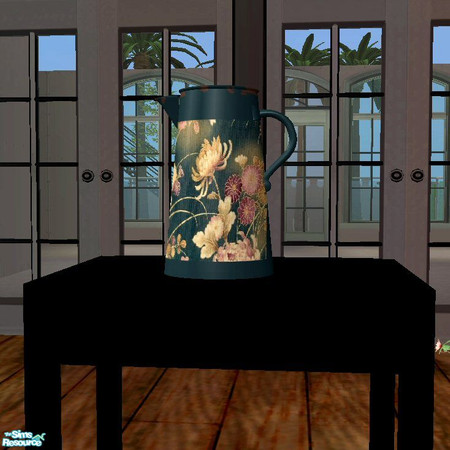 Sims 2 — Jade Wonder - Pottery Barn Bedroom Recolor - Jade Pitcher by pregate — An elegant jade floral infused with a